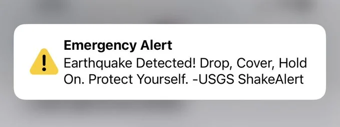 Emergency Alert Myshake app Earthquake 2023